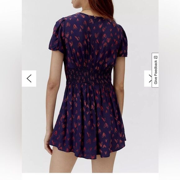 NWOT Urban Outfitters Juliette Printed Short Sleeve Romper - Picture 2 of 10